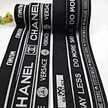 Customizable polyester woven Jacquard soft elastic band, featuring a stylish fashion label design, ideal for underwear and boxer shorts waistbands.